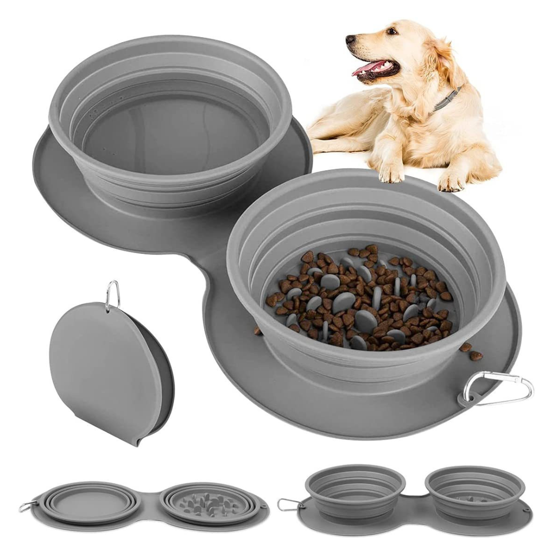 Premium Silicone Foldable Slow Feeding Pet Bowl