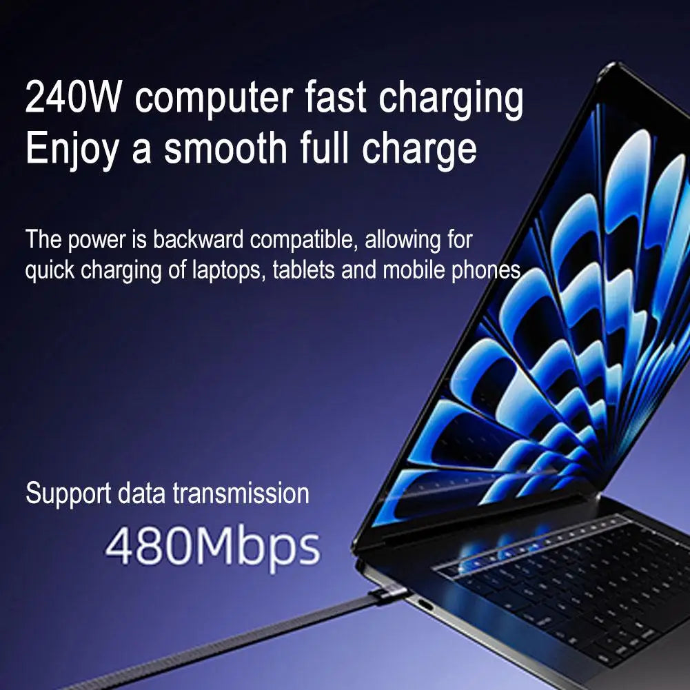 Fast Charging 2 in 1 Cable Stand Rotates 360 Degrees Type-C to Type-C connection