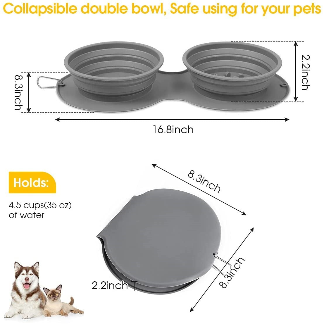 Premium Silicone Foldable Slow Feeding Pet Bowl