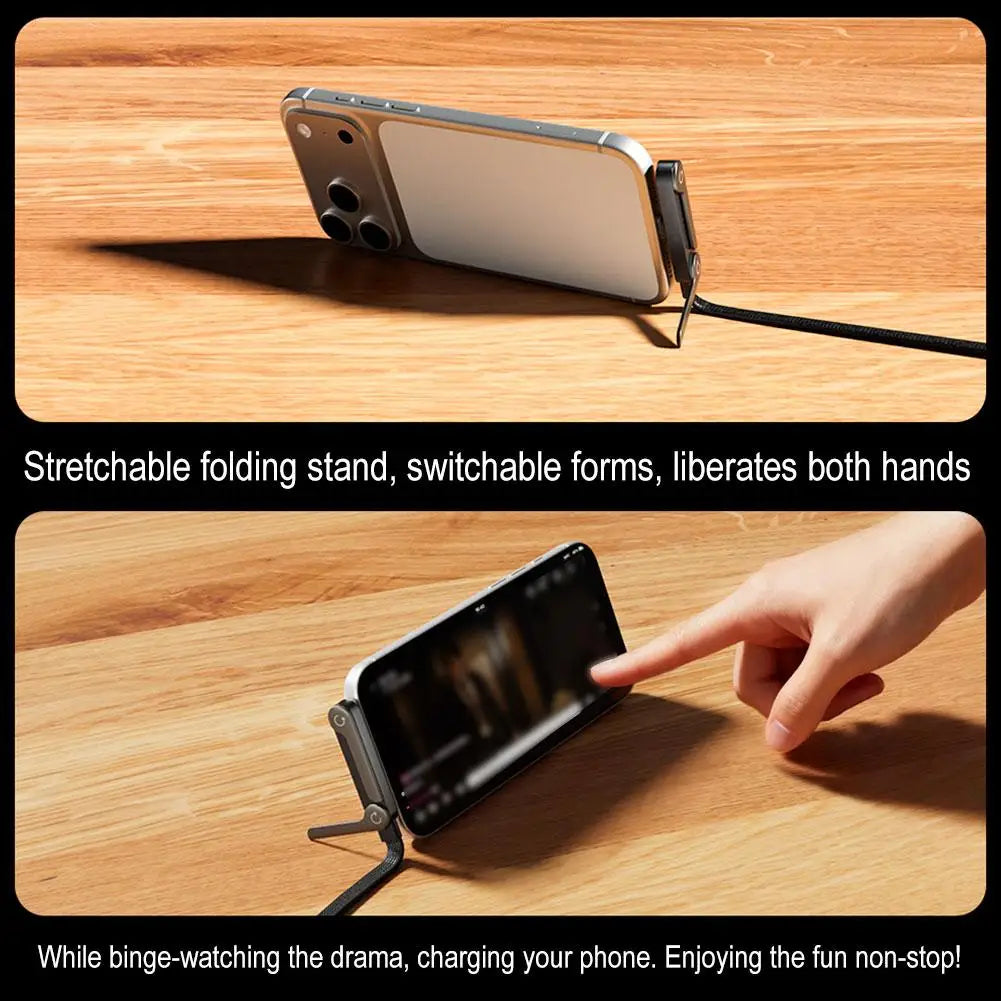Fast Charging 2 in 1 Cable Stand Rotates 360 Degrees Type-C to Type-C connection